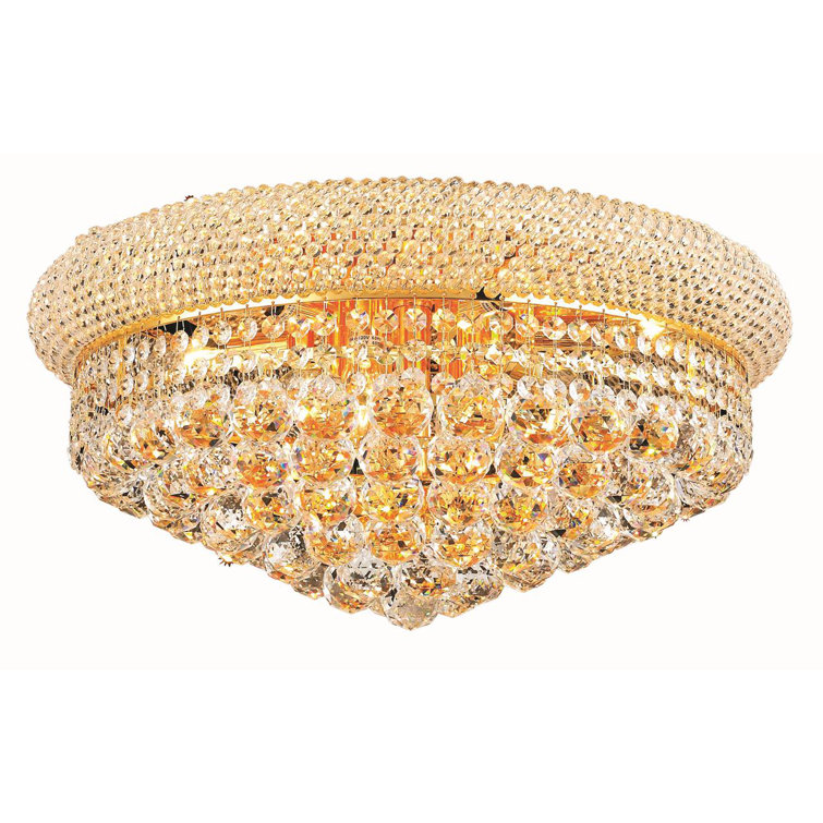 Gold Crystal Flush Mount with Royal Cut Crystals