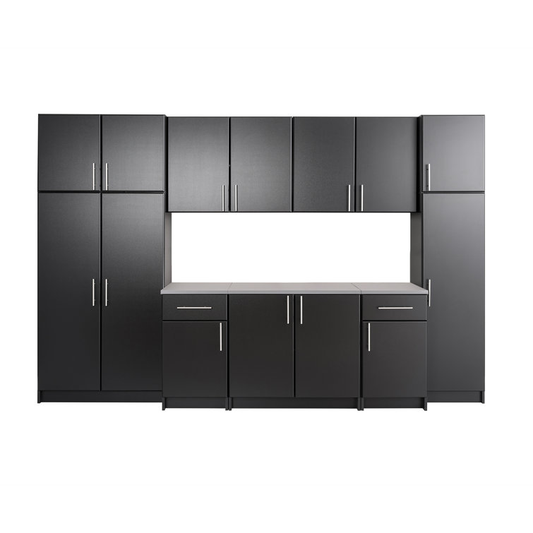 Elite Black 112" 9-Piece Storage Cabinet System