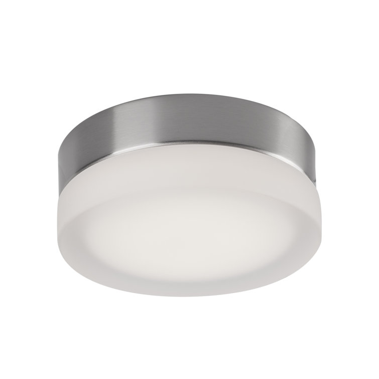 Brushed Nickel Frosted Glass LED Flush Mount Light