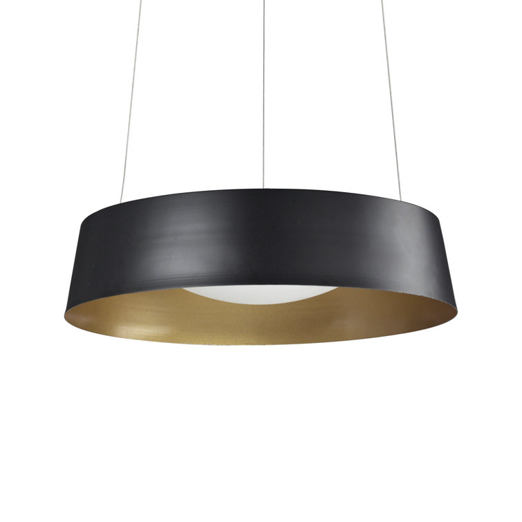 Sampson Black and Gold Drum LED Pendant Light