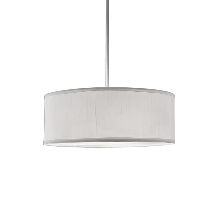 Nevaeh White Nickel 3-Light Island Drum Pendant