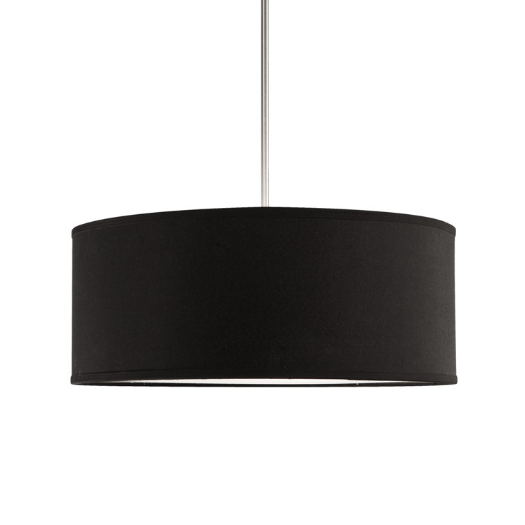 Gregory Black Drum Pendant Light with Nickel Finish