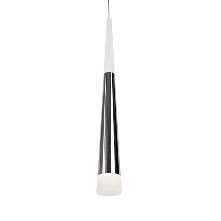 Sleek Ultra 1-Light LED Chrome Pendant with Dual Frosted Shades