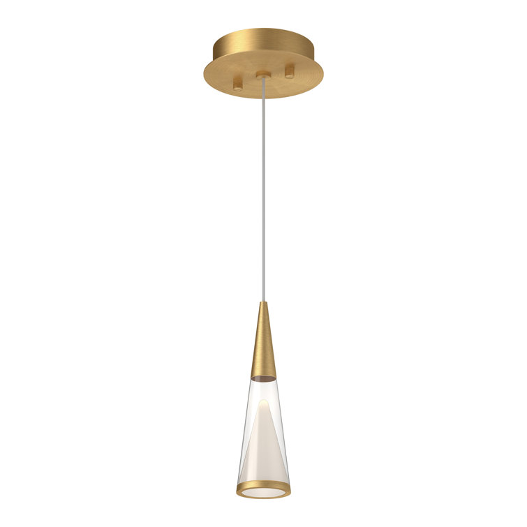 Brushed Gold Conical LED Pendant Light