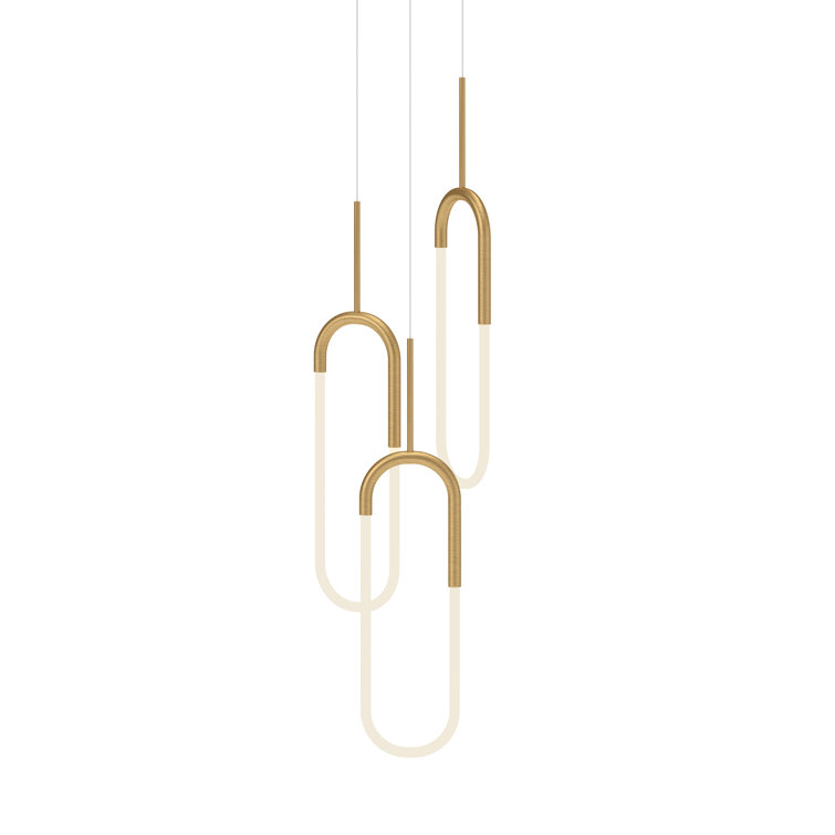 Huron Brushed Gold Slender LED Pendant Light