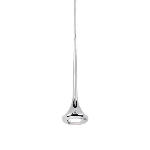 Bach 19" Chrome LED Pendant with Frosted Acrylic Diffuser