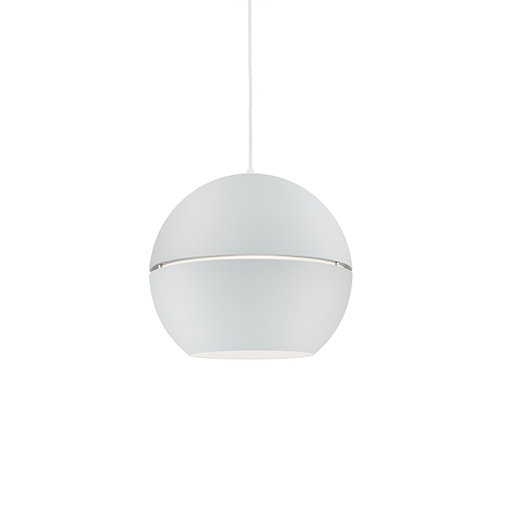 Lucas Modern Globe Pendant in White Aluminum 14.5" H x 16" W