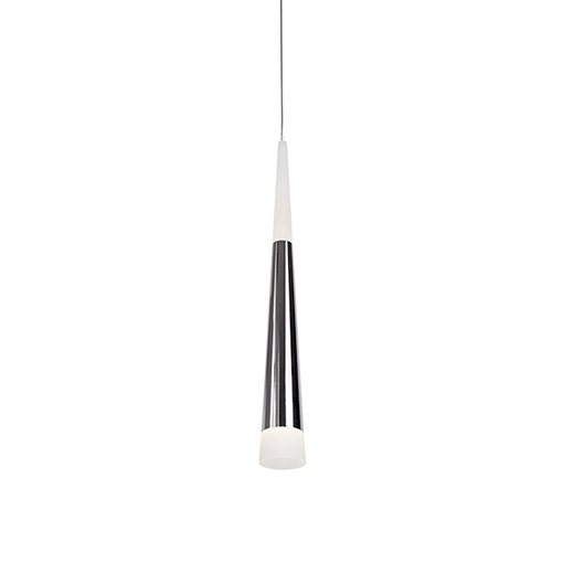 Sleek Ultra 1-Light LED Chrome Pendant with Dual Frosted Shades