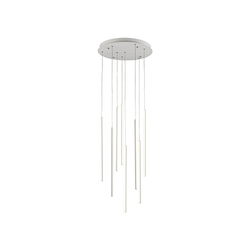 White Aluminum LED Cluster Pendant Light, 21.63" Tall