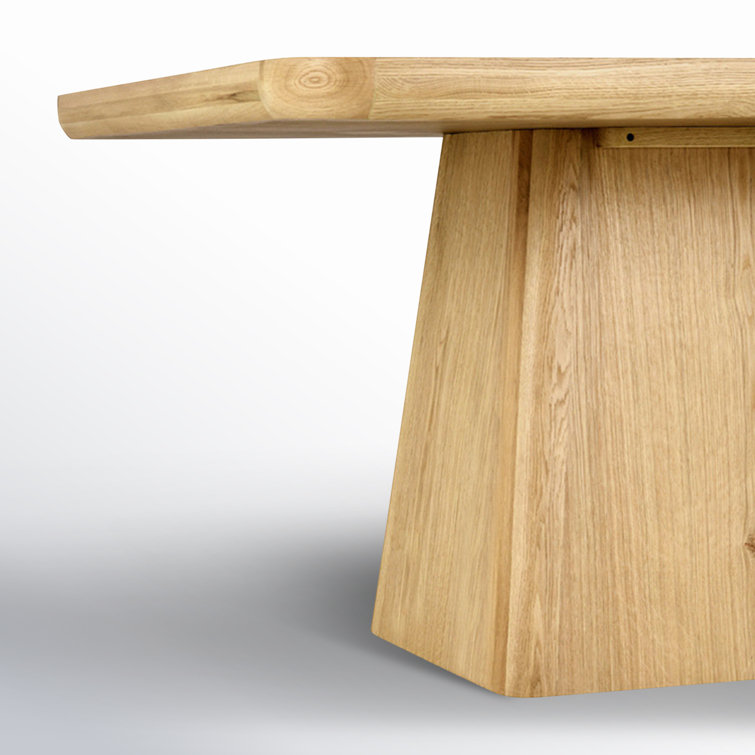 Natural Oak 95" Pedestal Dining Table