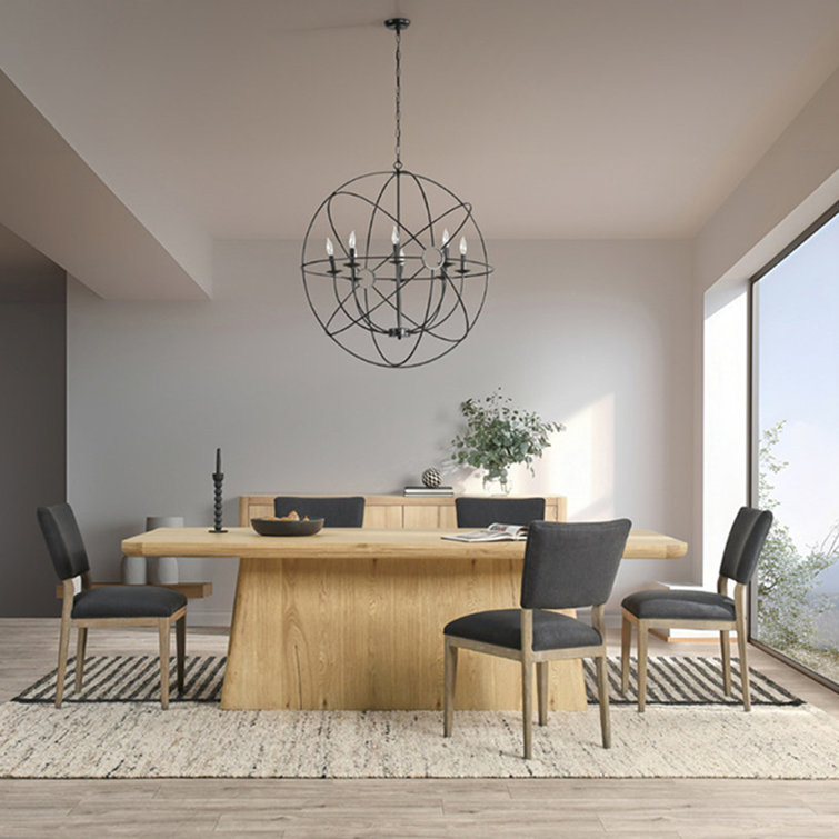 Natural Oak 95" Pedestal Dining Table