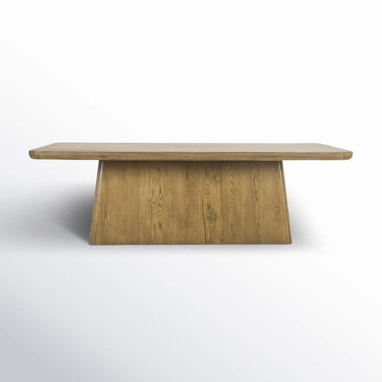 Light Brown Oak Wood 95" Dining Table