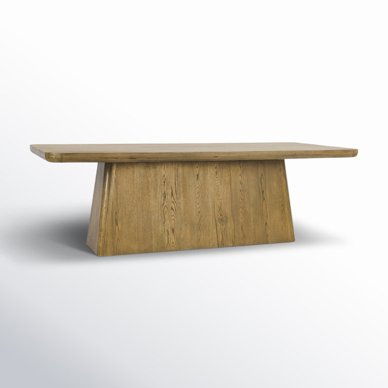 Light Brown Oak Wood 95" Dining Table