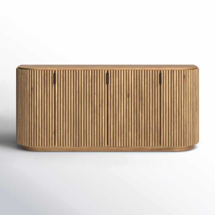 Terra 72'' Light Brown Fluted Wood Sideboard