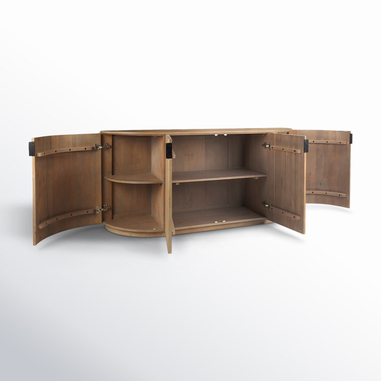 Terra 72'' Light Brown Fluted Wood Sideboard