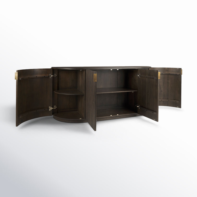 Terra Dark Brown Mango Wood Fluted Sideboard