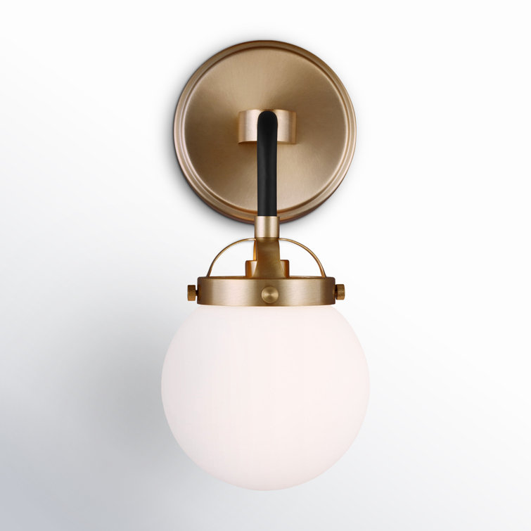 Elegant Satin Bronze Dimmable Wall Sconce with Etched White Shade