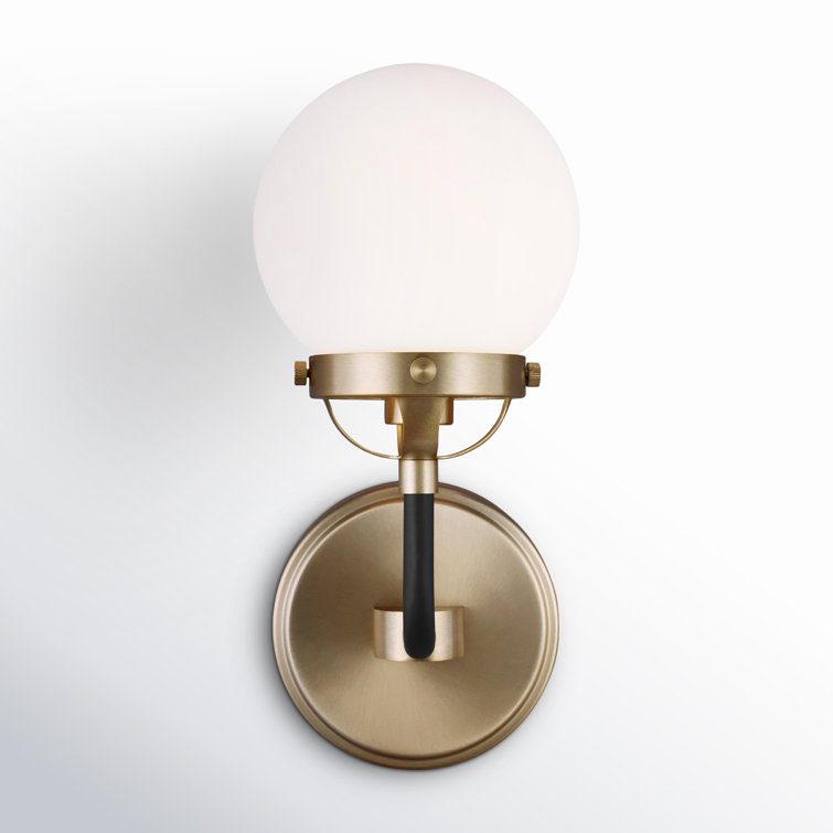 Elegant Satin Bronze Dimmable Wall Sconce with Etched White Shade