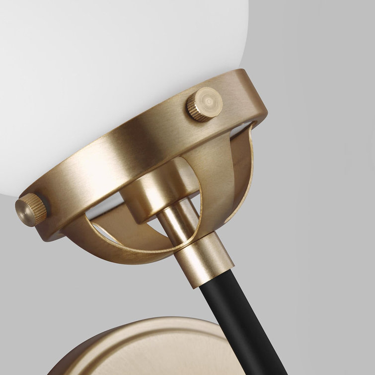Elegant Satin Bronze Dimmable Wall Sconce with Etched White Shade