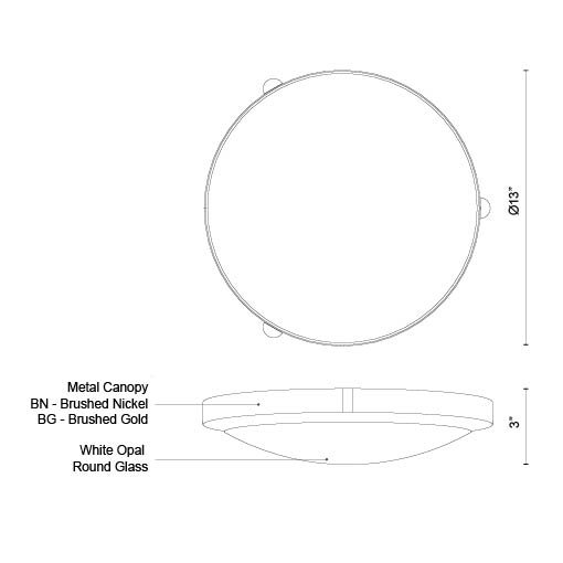 Floyd Brushed Nickel LED Flush Mount with Glass Cover