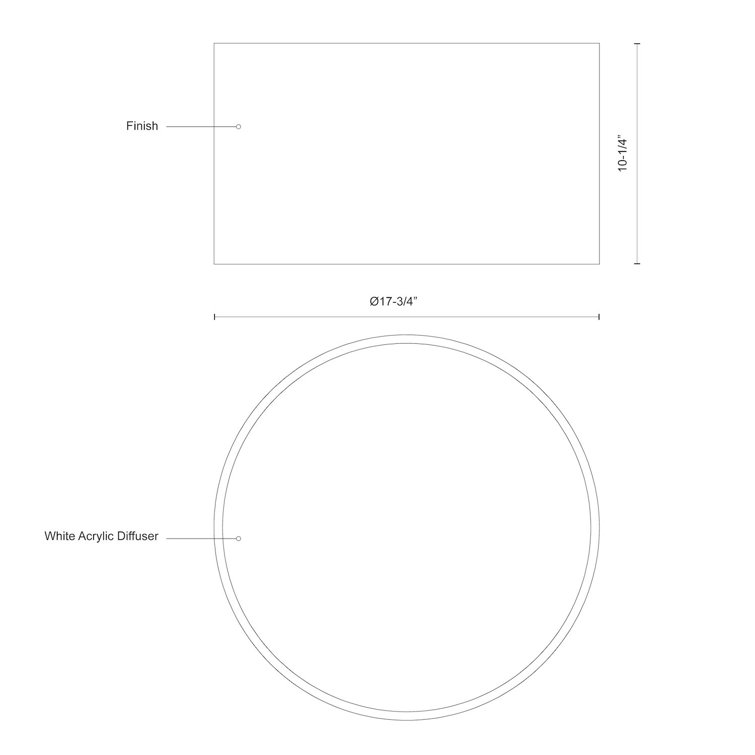 Luna Elegance 17'' White LED Drum Flush Mount Light