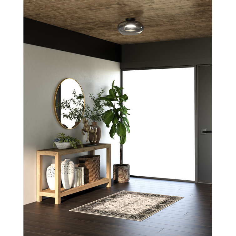 Trinity Black and Smoked Glass LED Semi-Flush Mount Light
