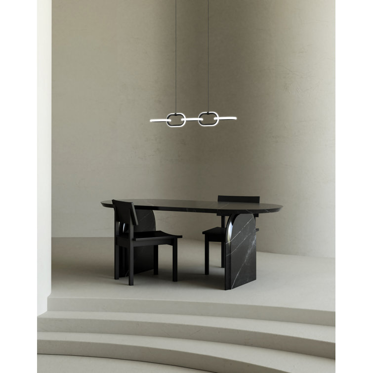 Airen Black Aluminum LED Chain Link Pendant Light