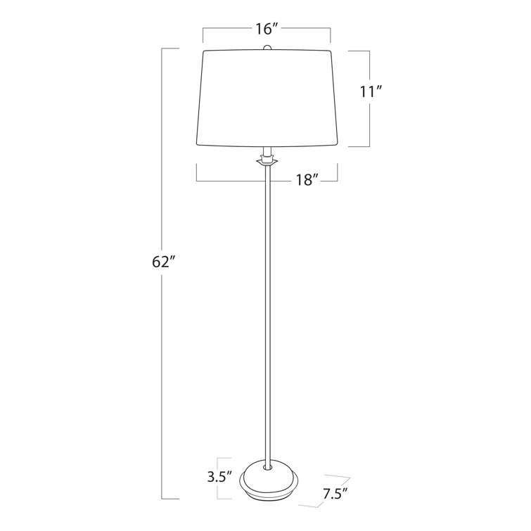 Gold Leaf Floor Lamp with Linen Shade