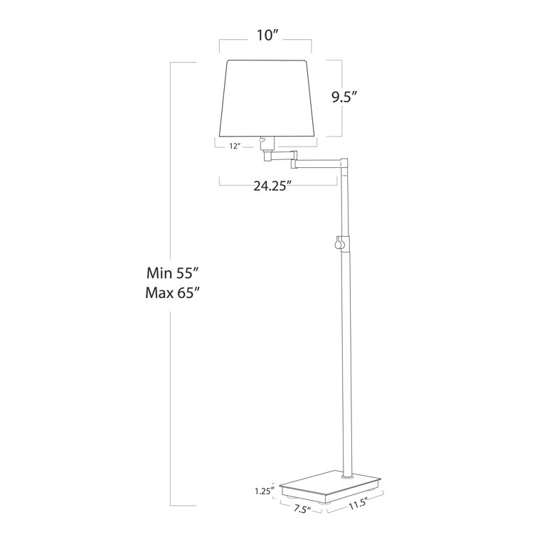 Adjustable Virtue Floor Lamp in Oil Rubbed Bronze with Linen Shade