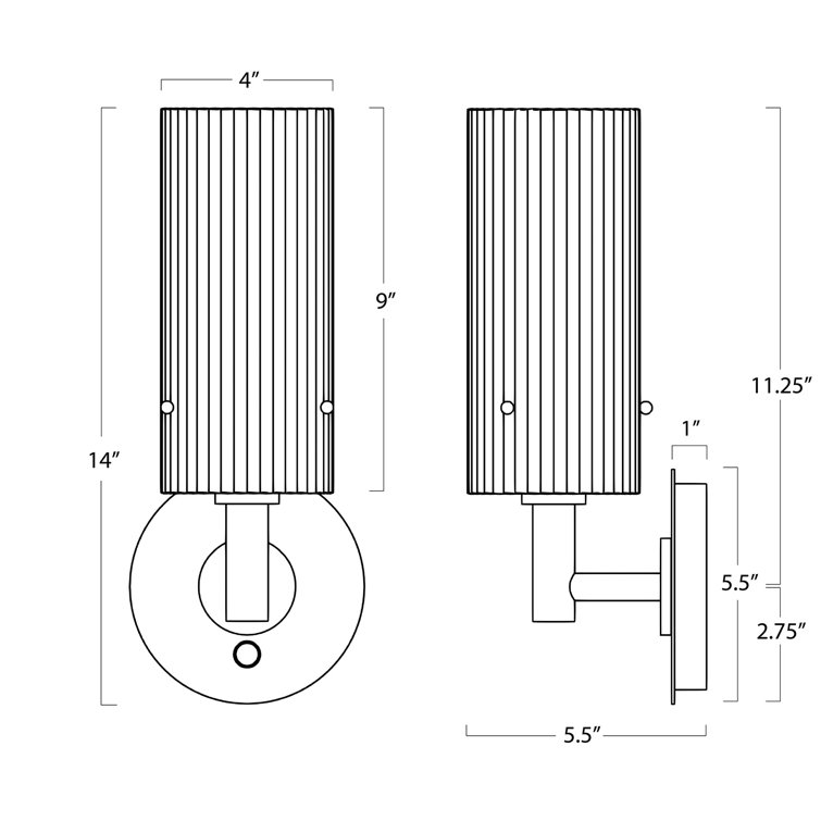 Natural Brass Dimmable Sconce with Clear Glass Shade