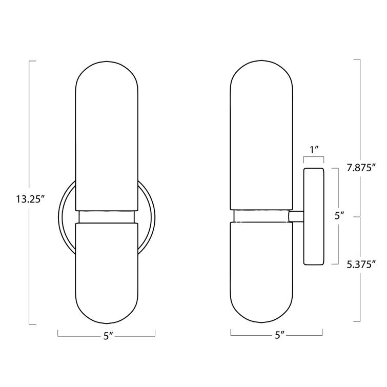 Alabaster and Bronze Dual-Light G9 LED Wall Sconce