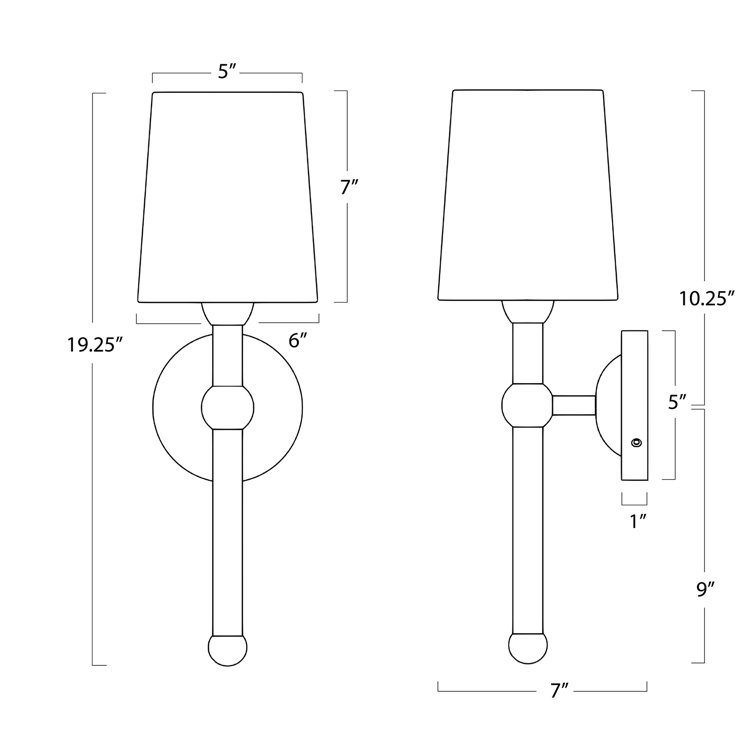 Natural Brass Wall Sconce with Linen Shade