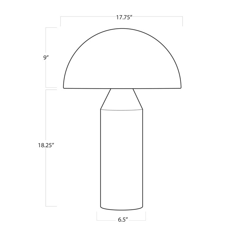 Apollo Blackened Iron Modern Table Lamp with Metal Shade