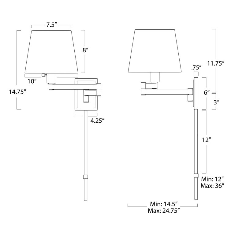 Polished Nickel Dimmable Sconce with White Linen Shade