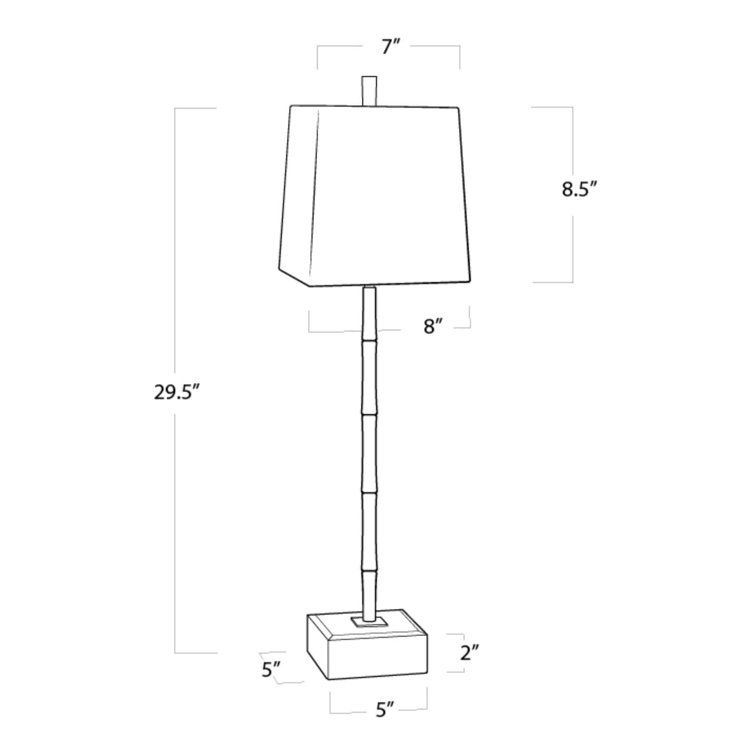 Sarina Gold Leaf Buffet Lamp with White Linen Shade