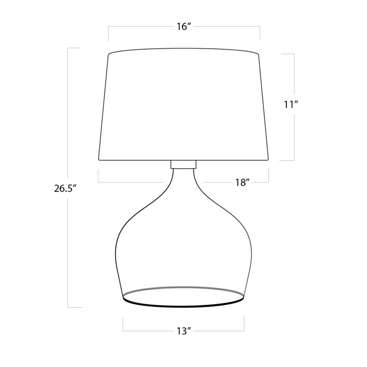 Clear Glass Table Lamp with White Linen Shade