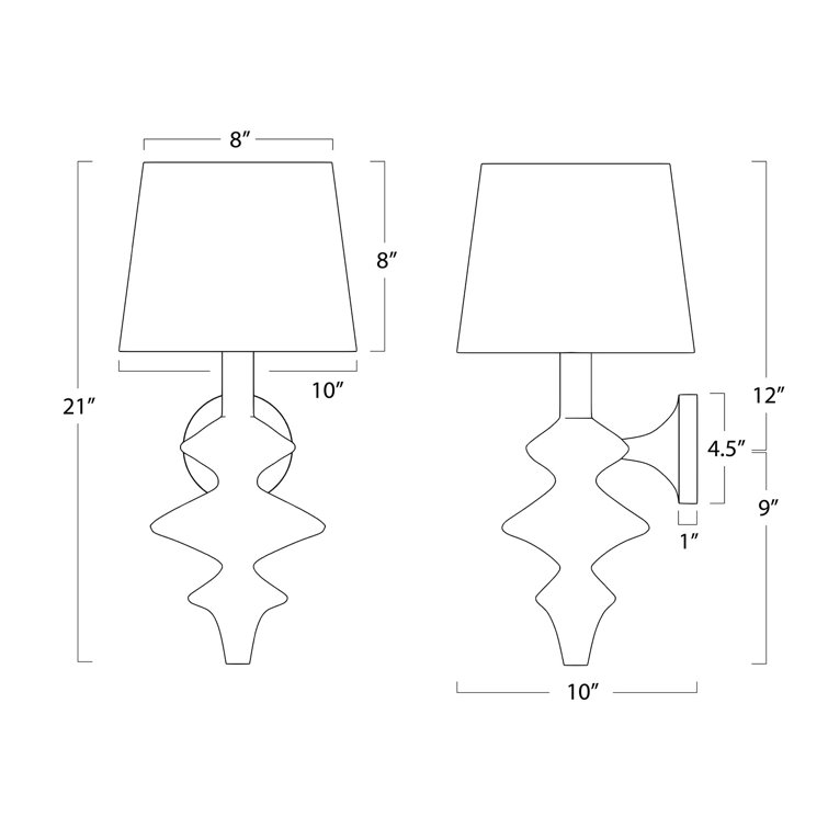 Matte White Linen-Shade Dimmable Steel Wall Sconce