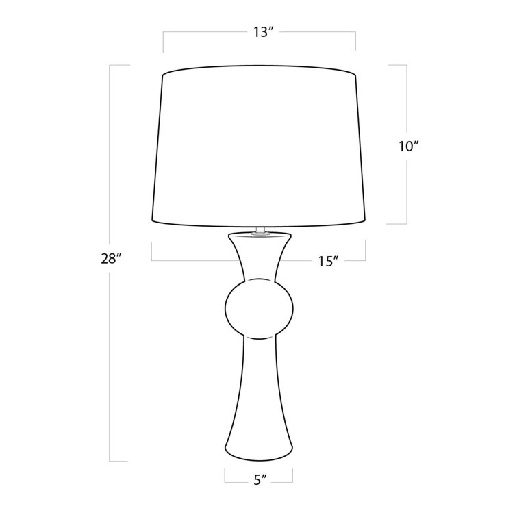 Vaughn Ebony Birch Wood Table Lamp with White Linen Shade