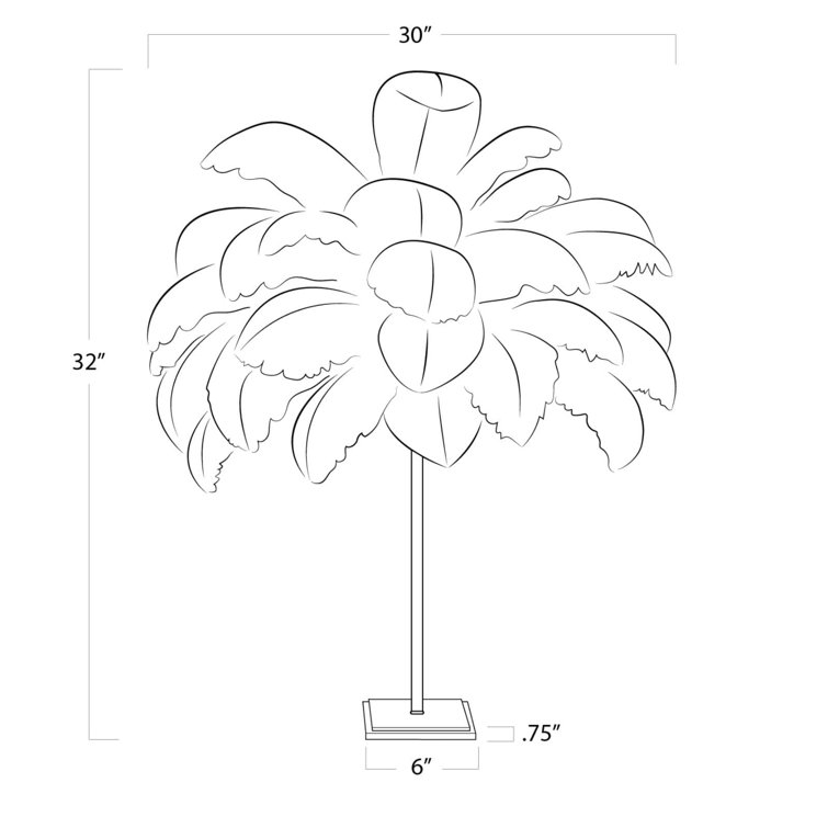 Josephine Gold Leaf Ostrich Feather 1-Light Table Lamp