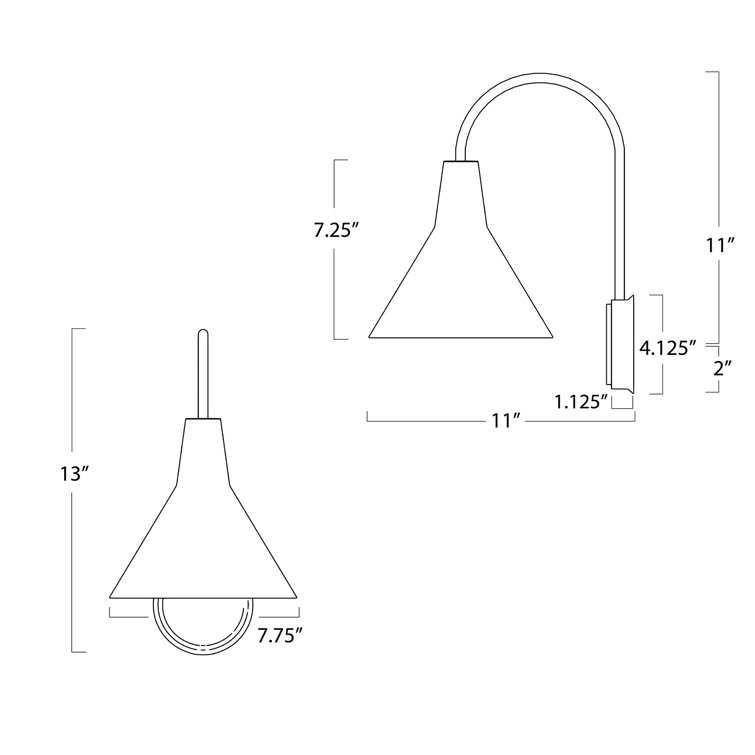 Elegant Dublin 13" Natural Brass Dimmable Wall Sconce