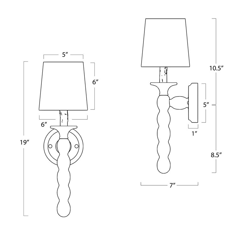 Natural Blackened Steel Dimmable Sconce with Linen Shade