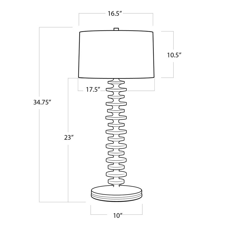 Ebony Birch Wood Table Lamp with Linen Shade