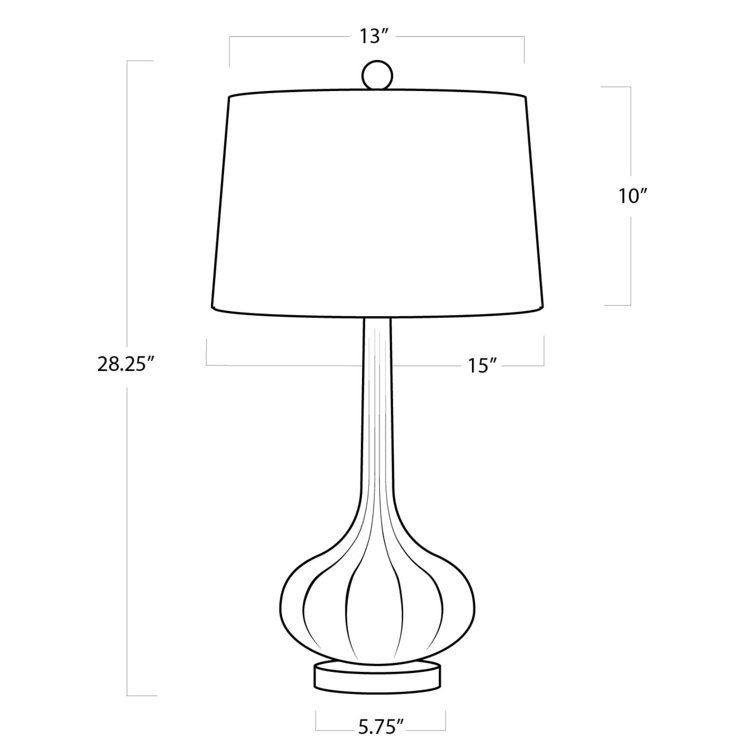 Snow White Glass Table Lamp with Linen Shade