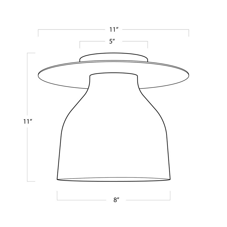 White Glass and Polished Nickel Bowl Flush Mount