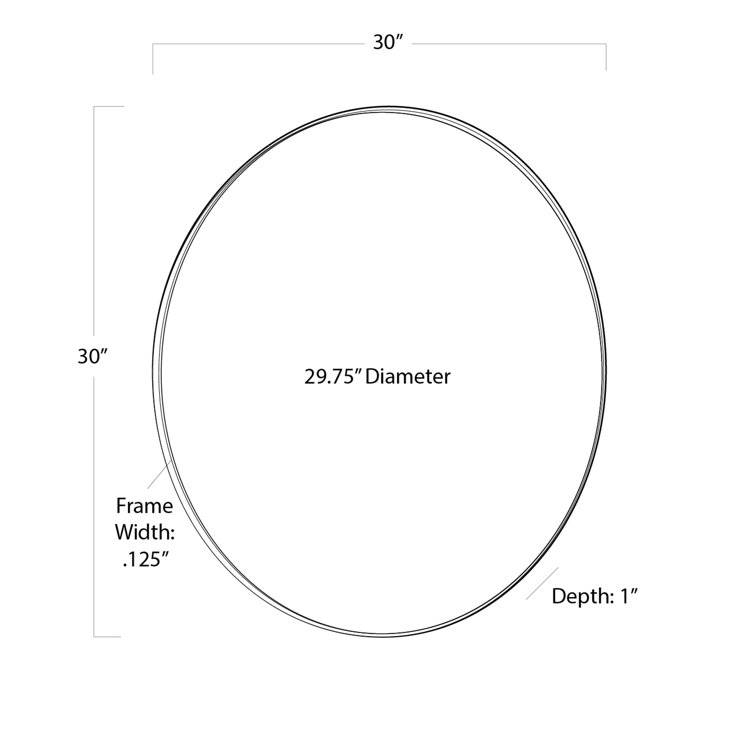 Rowen 30" Polished Nickel Round Wall Mirror