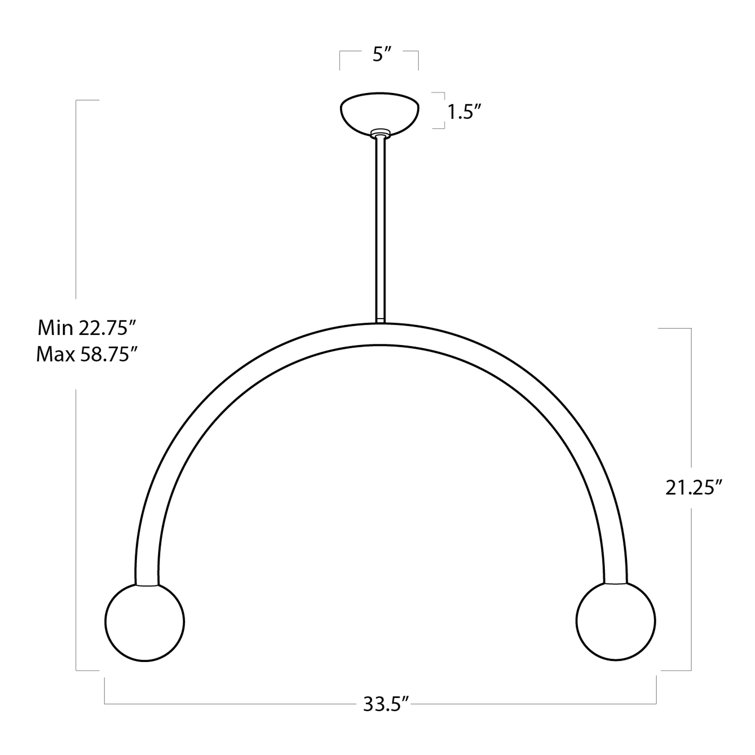 Oil Rubbed Bronze 2-Light LED Globe Pendant