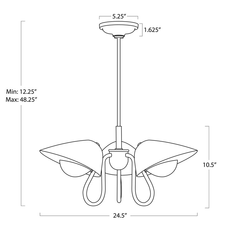 Keaton 23" Natural Brass 3-Light Pendant