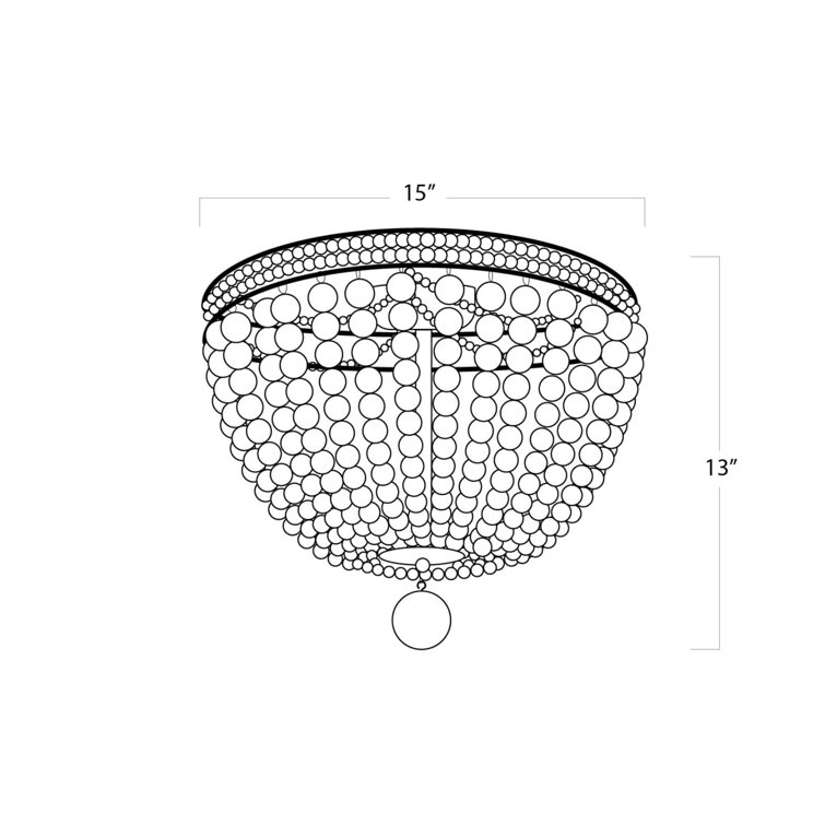 Malibu Modern 3-Light White Beaded Flushmount Ceiling Fixture
