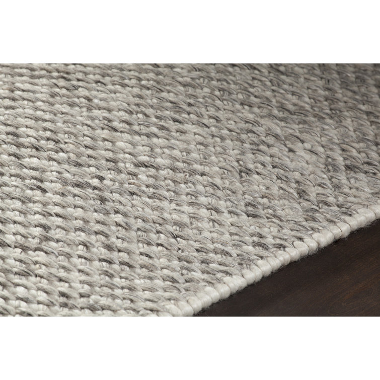 Gray Geometric Handmade Wool 5' x 7' Area Rug