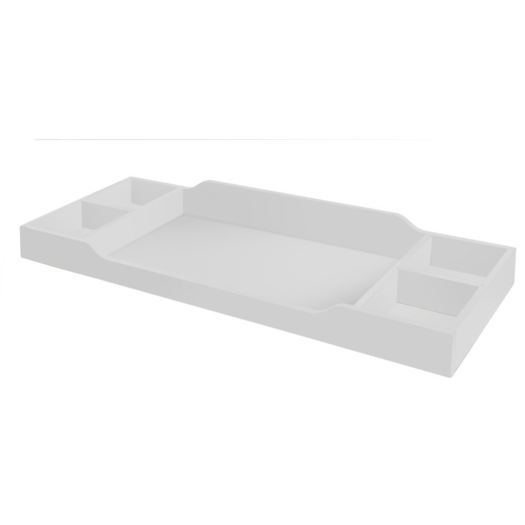 White Poplar Wood Changing Table Topper with Storage Compartments